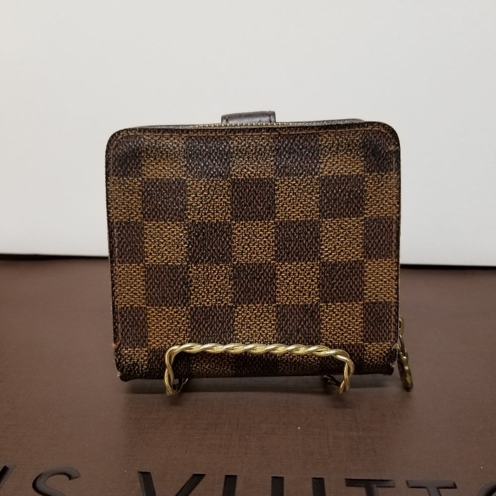 LOUIS VUITTON Damier ebene zipper compact wall #11 - Picture 3 of 16